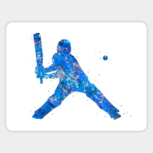 Cricket player blue art Magnet